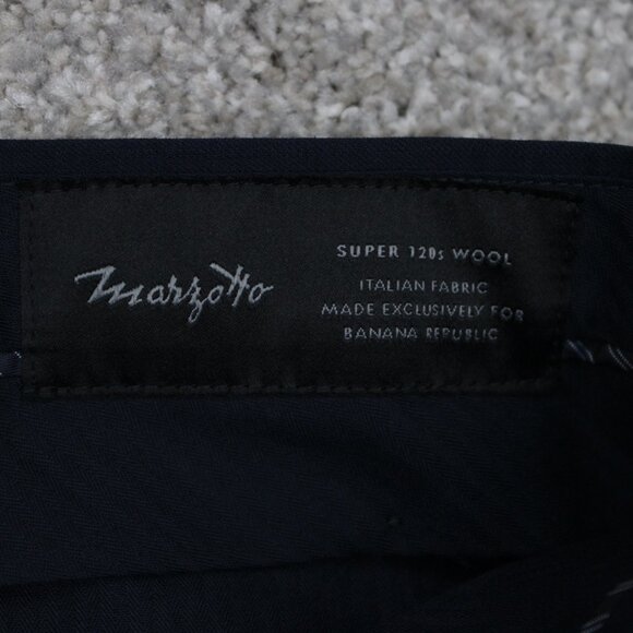 Banana Republic Dress Pants Mens 40x30 Blue Marzotto Super 120s Wool Slim Fit - Picture 10 of 14